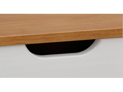 comoda de madeira branco e marrom com 3 gavetas | Coleção Docstock
